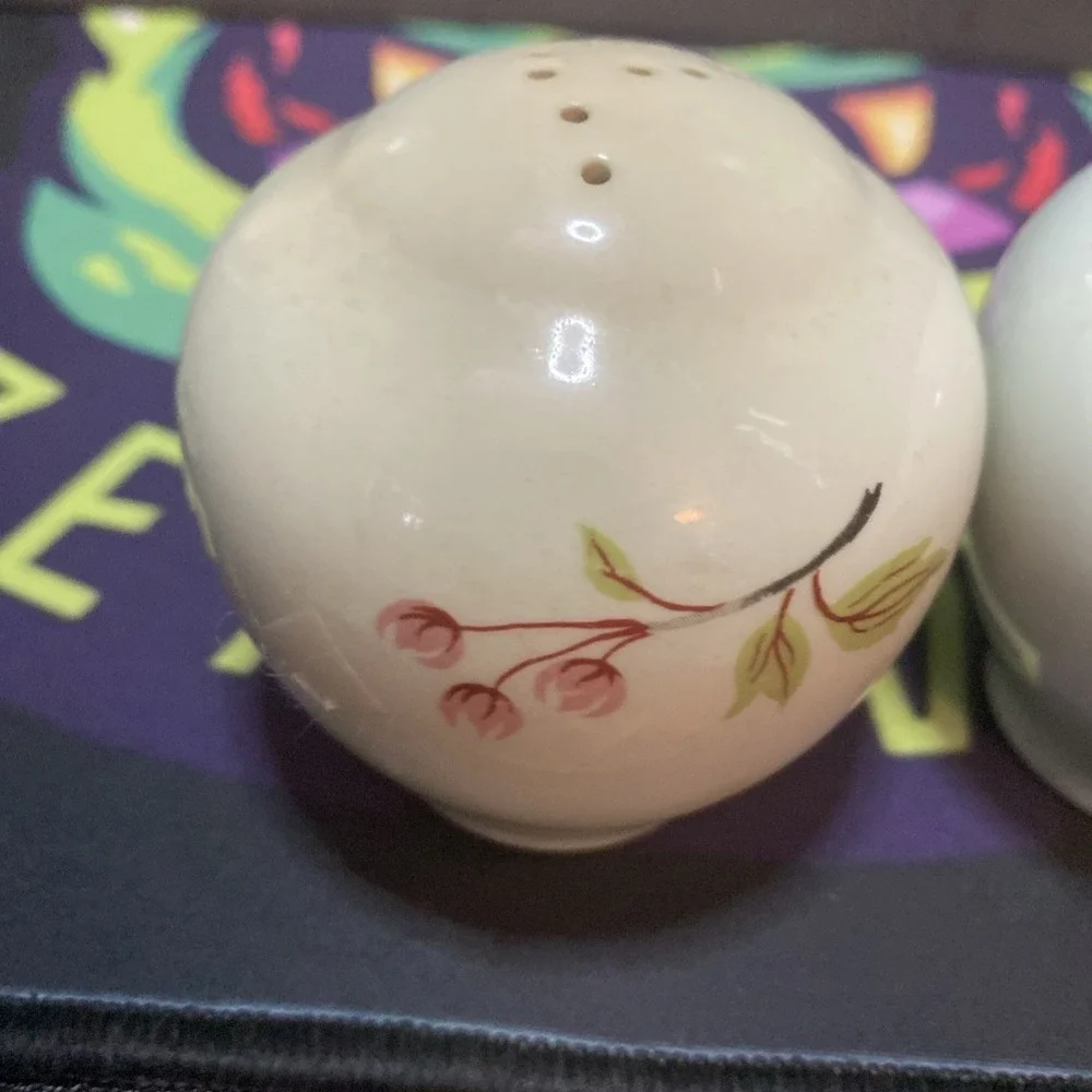 Vintage Off White Salt And Pepper Shakers  G2